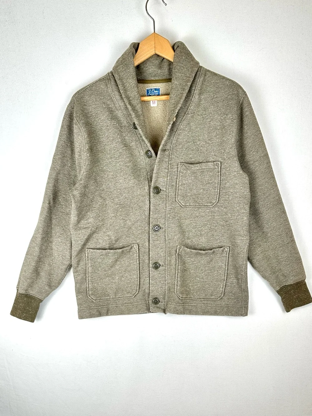 J Crew‎ Vintage Fleece Shawl Collar Cardigan Jacket Preppy Business Casual